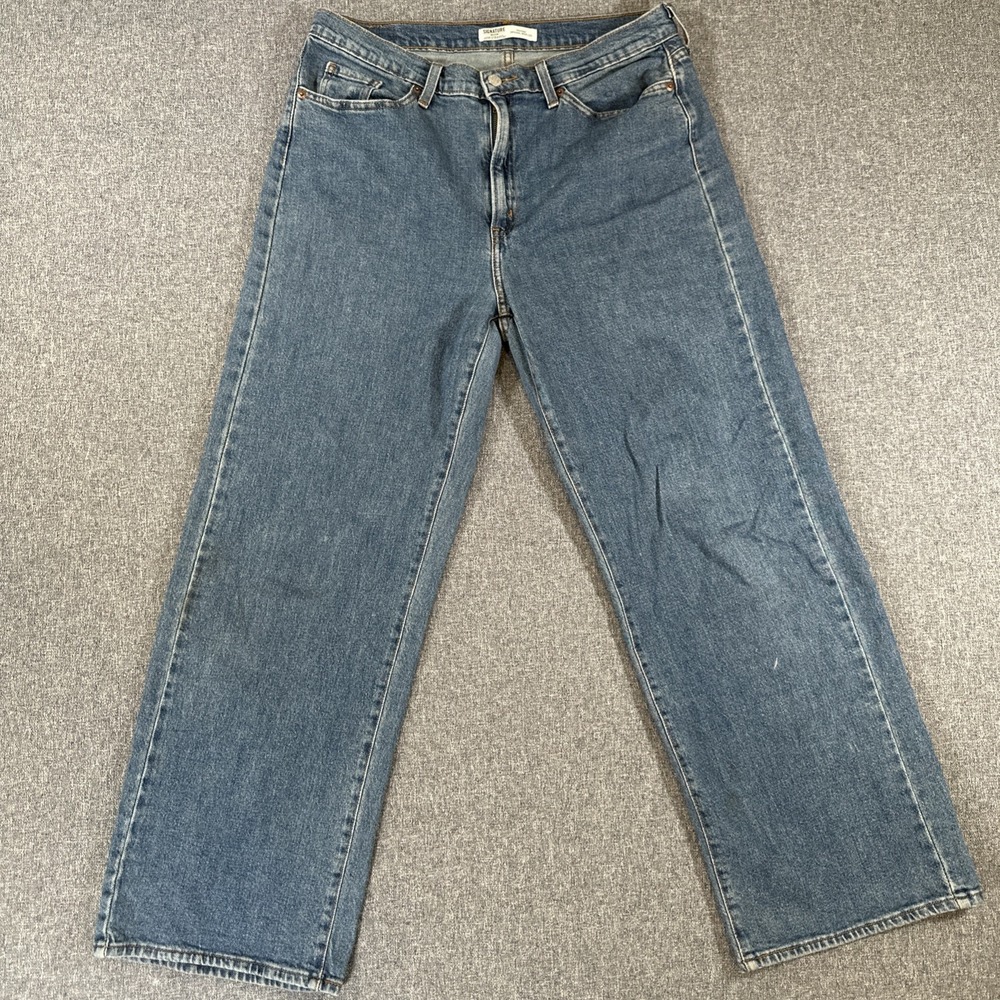Levi's Signature Heritage Original Wide Leg Jeans Women's Size 12 W31 Blue Denim